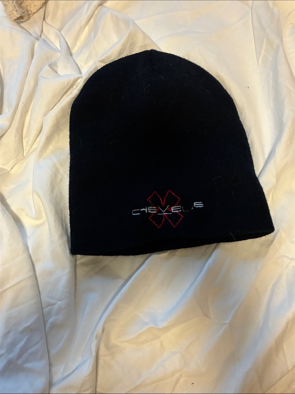 Classic Black Beanie with Red Embroidered Chevelle Logo